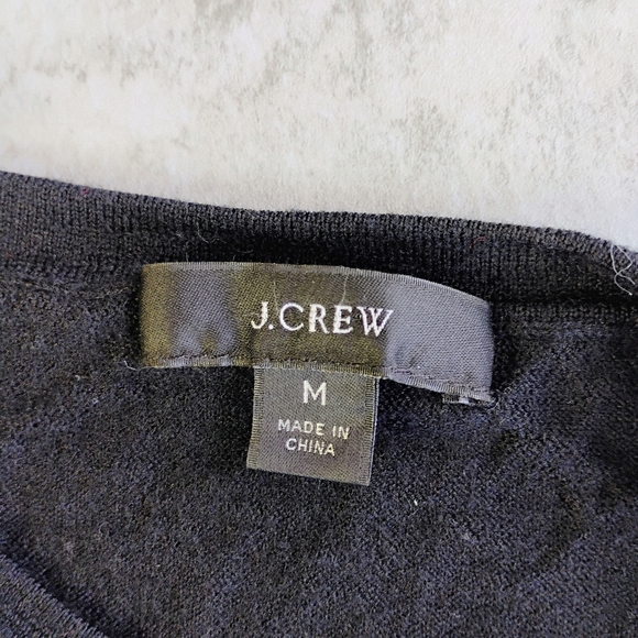 J Crew Margot Sweater Womens Medium Black 100% Merino Wool Office Sophisticated - Picture 5 of 9